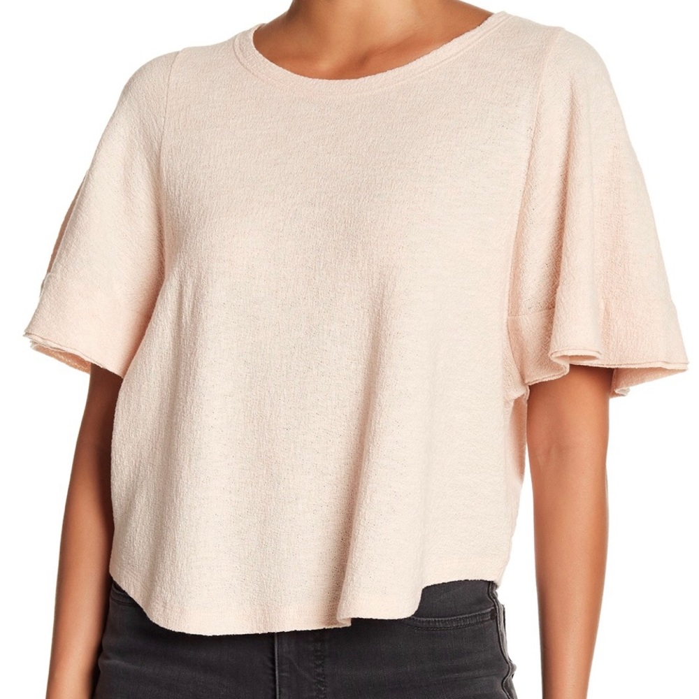 Madewell Ingrid Dolman Sleeve peach blush crop tee - Picture 1 of 5